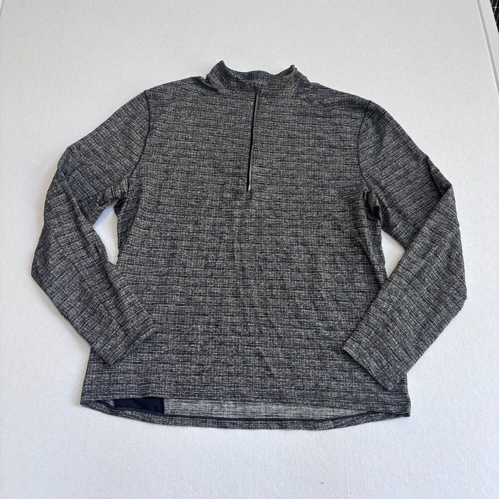 Lululemon Surge Warm 1/2 Zip Pullover Shirt Mens XXL Black Gray Long Sleeve Gym